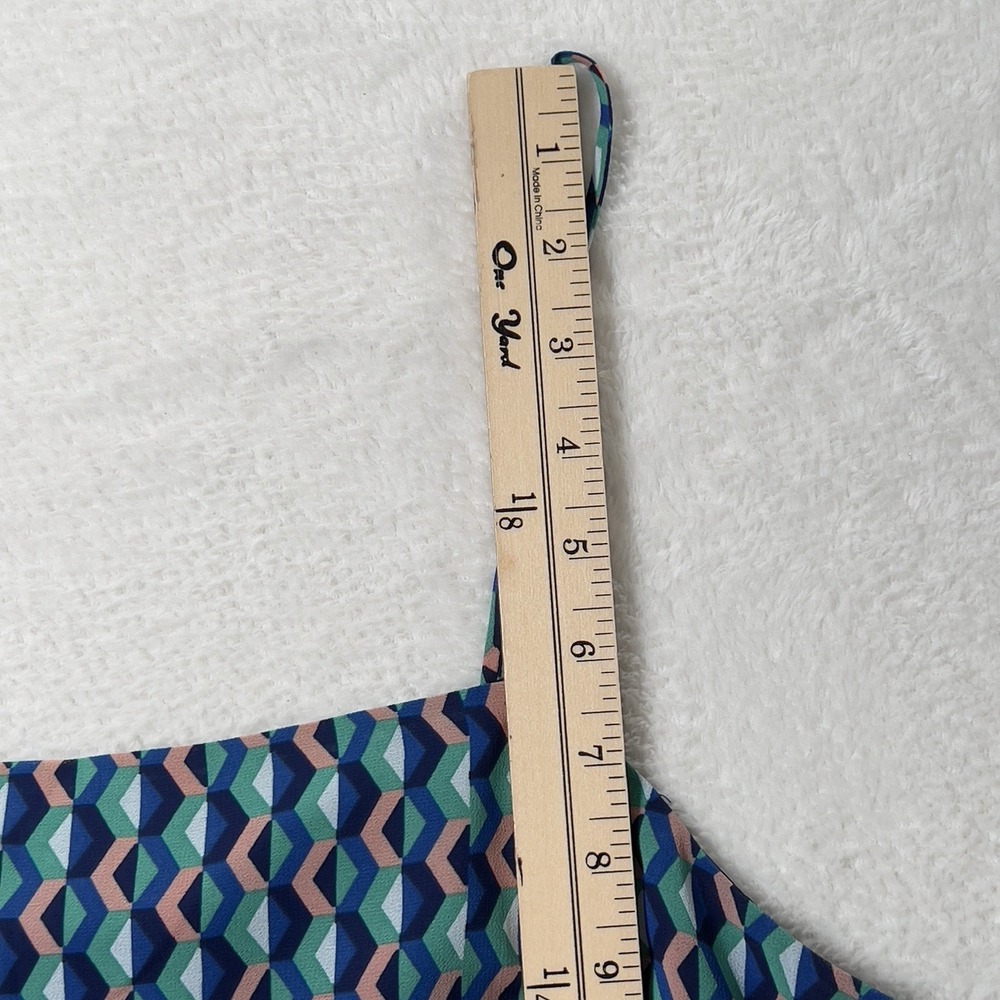 Anthropologie Maeve Silk Mini Dress Womens Sz L Blue Printed Spaghetti Strap - Picture 11 of 13
